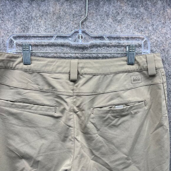 Rei Endeavor Pants Women 10 Petite Khaki Hiking Zip Camping Performance Lined - Picture 3 of 10